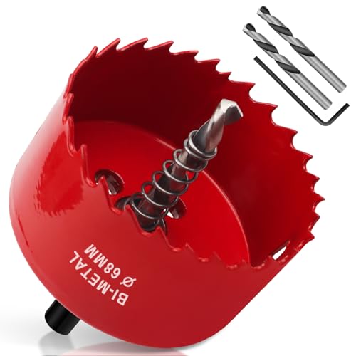 Yeepeo Lochsäge 68mm, Universal HSS M42 Bi-Metall Lochsägen, Lochkreissäge mit Sechskant-Schaft und Bohrer Lochbohrer Set Bohrkrone für Holz, Rigips, Trockenbau, Kunststoffe, 1 Stück Rot Yeepeo Lochsäge 68mm, Universal HSS M42 Bi-Metall Lochsägen, Lochkreissäge mit Sechskant-Schaft und Bohrer Lochbohrer Set Bohrkrone für Holz, Rigips, Trockenbau, Kunststoffe, 1 Stück Rot von Yeepeo