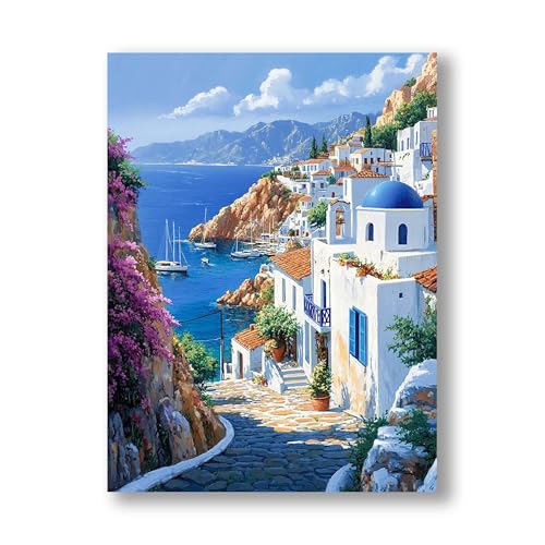 Yeerumo DIY Diamond Painting Erwachsene Kleine Stadt Landschaft Full Set, 5D Malerei Diamant Painting Bilder Kristallstickerei Kreuzstich Home Schlafzimmer Büro Wanddekoration 30x40cm von Yeerumo