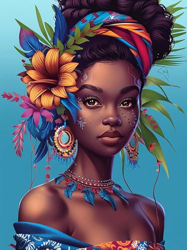 Yeerumo DIY Diamond Painting Zubehör Afrikanische Frau Full Set, 5D Malerei Diamant Painting Bilder Kristallstickerei Kreuzstich Home Schlafzimmer Büro Wanddekoration 30x40cm Yeerumo DIY Diamond Painting Zubehör Afrikanische Frau Full Set, 5D Malerei Diamant Painting Bilder Kristallstickerei Kreuzstich Home Schlafzimmer Büro Wanddekoration 30x40cm von Yeerumo