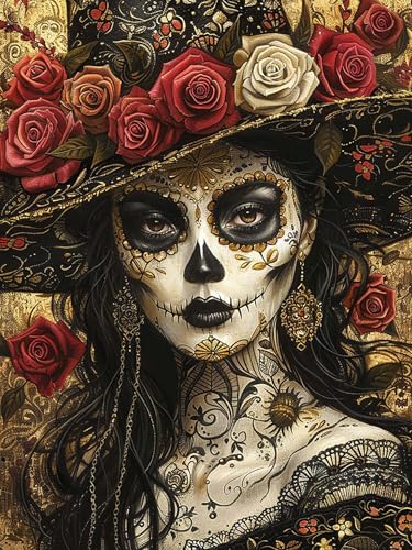 Yeerumo DIY Diamond Painting Zubehör Skeleton Full Set, 5D Malerei Diamant Painting Bilder Frau Kristallstickerei Kreuzstich Home Schlafzimmer Büro Wanddekoration 30x40cm von Yeerumo