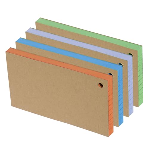 200 farbige Notizkarten – 7,6 x 12,7 cm Lernkarten mit Ring, liniert und verschiedene Farben für Studium, Schule, Zuhause, Büro und Memo (hell) von Yeetandoo