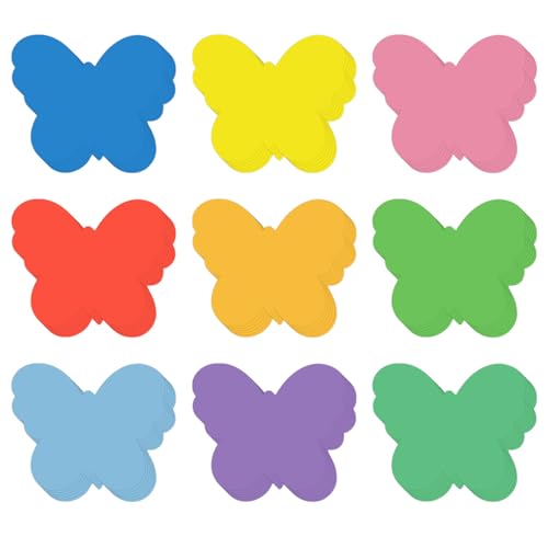 54-teiliges Schmetterlings-Ausschnitt-Papier-Set, 9 Farben, Deko-Ausschnitte für Kreidetafel-Wand, Bastelarbeiten, Scrapbooking, Schulparty und Bürodekoration (54, Schmetterling) von Yeetandoo