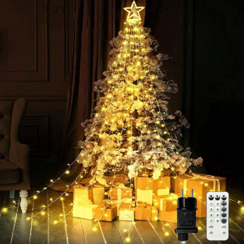 Yeeteesy LED Garten Lichterkette 350Leds 9 Stränge 3.5M Weihnachten 8Modi Lichtervorhang Warmweiß Dekoration Lichter für Innen Außen Garten Balkon Yeeteesy LED Garten Lichterkette 350Leds 9 Stränge 3.5M Weihnachten 8Modi Lichtervorhang Warmweiß Dekoration Lichter für Innen Außen Garten Balkon von Yeeteesy