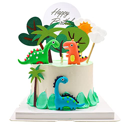 Yefun Dinosaurier Tortendeko, Dino Geburtstag Kuchen Deko, Cupcake Topper für Baby Kinder Jungen Party Dekoration von Yefun