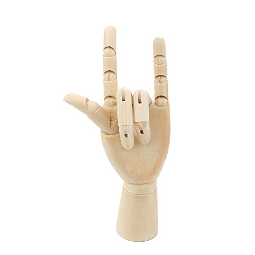 Yefun Wooden Hand Modelle, Rechte/Links Hand Body Künstler Modell Articulated Mannequin aus Holz für Kunst Zeichnen (Right, 10 Inch) von Yefun