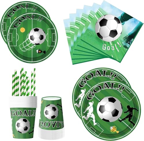 Fußball Geburtstagsteller Partygeschirr Set 60 Pappteller Pastell Geburtstag Einschulung Tortendeko Grün Deko Doğum Günü Konsepti Fussball Party Jungen Pappgeschirr Kindergeburtstag von Yegookay