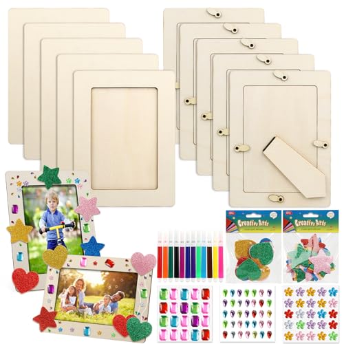 Holzbilderrahmen Zum Bemalen, 10 Stück 20x15cm DIY Holzrahmen Mode Gedanken Design Set Holz Bilderrahmen Bastelset Kinder Indoor Aktivitäten Basteln für Hochzeit Kinder Beschäftigung Geburtstage Holzbilderrahmen Zum Bemalen, 10 Stück 20x15cm DIY Holzrahmen Mode Gedanken Design Set Holz Bilderrahmen Bastelset Kinder Indoor Aktivitäten Basteln für Hochzeit Kinder Beschäftigung Geburtstage von Yegookay