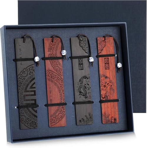 Yehanxue Lesezeichen aus Holz, Lesezeichen zum Lesen mit exquisiten Holzperlen, Lesezeichen für Männer und Frauen, Holzschnitzerei-Büchermarker, besonderes Geschenk für Leser, Studenten, Lehrer, 4 Yehanxue Lesezeichen aus Holz, Lesezeichen zum Lesen mit exquisiten Holzperlen, Lesezeichen für Männer und Frauen, Holzschnitzerei-Büchermarker, besonderes Geschenk für Leser, Studenten, Lehrer, 4 von Yehanxue