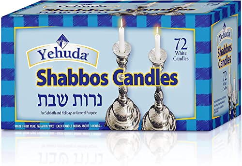 Yehuda 3 Stunden weiße Shabbos-Kerzen, 72 Stück, traditionelle Shabbat-Kerzen, kann auch für Chanukah-Kerzen verwendet werden von Yehuda