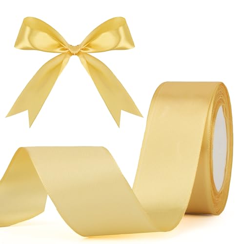 Gold-Satinband, 30 m, 3,8 cm, Stoffband, Masse, solide Rolle für Geschenkschnur, Band für Handwerk, Blumensträuße, Blumenarrangements, Geschenkverpackungen, Schleifenherstellung Gold-Satinband, 30 m, 3,8 cm, Stoffband, Masse, solide Rolle für Geschenkschnur, Band für Handwerk, Blumensträuße, Blumenarrangements, Geschenkverpackungen, Schleifenherstellung von Yekepal