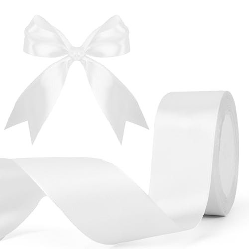Weißes Satinband, 30 m, 3,8 cm, Stoffband, Masse, solide Rolle für Geschenkschnur, Band für Handwerk, Blumensträuße, Blumenarrangements, Geschenkverpackungen, Schleifenherstellung Weißes Satinband, 30 m, 3,8 cm, Stoffband, Masse, solide Rolle für Geschenkschnur, Band für Handwerk, Blumensträuße, Blumenarrangements, Geschenkverpackungen, Schleifenherstellung von Yekepal