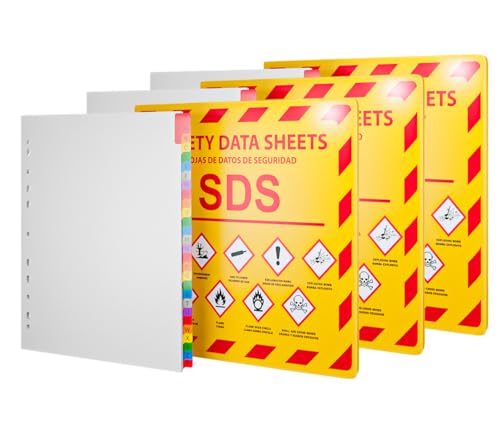 Yellow Safety (YS), SDS-Ordner – mit Trennblättern, Größe 21,6 x 27,9 cm, 2025-Anforderungen, strapazierfähig, 7,6 cm, 3-Ring-Sicherheitsdatenblatt, SDS-Binder von Yellow Safety