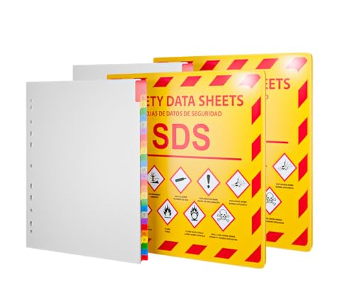 Yellow Safety (YS), SDS-Ordner – mit Trennblättern, Größe 21,6 x 27,9 cm, 2025-Anforderungen, strapazierfähig, 7,6 cm, 3-Ring-Sicherheitsdatenblatt, SDS-Binder von Yellow Safety