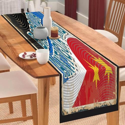 Barbuda Tischläufer, Antigua und Flagge, Barbuda Antigua und Couchtischläufer, Tischdekoration für Küche, Esstisch, Dekoration für Zuhause, Party, 33 x 178 cm Barbuda Tischläufer, Antigua und Flagge, Barbuda Antigua und Couchtischläufer, Tischdekoration für Küche, Esstisch, Dekoration für Zuhause, Party, 33 x 178 cm von Yelolyio