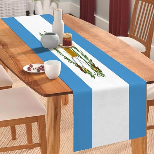 Guatemala-Nationalflagge, Tischläufer, Guatemala, Couchtischläufer, Feiertage, Tischdekoration für Küche, Esstisch, Dekoration für Zuhause, Partydekoration, 33 x 91 cm Guatemala-Nationalflagge, Tischläufer, Guatemala, Couchtischläufer, Feiertage, Tischdekoration für Küche, Esstisch, Dekoration für Zuhause, Partydekoration, 33 x 91 cm von Yelolyio