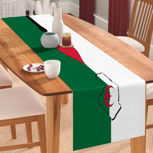 I Love My Country, Algerien-Tischläufer, Algerien-Flagge, Karte, Couchtischläufer, Feiertage, Tischdekoration für Küche, Esstisch, Dekoration für Zuhause, Party, Dekoration, 33 x 308 cm I Love My Country, Algerien-Tischläufer, Algerien-Flagge, Karte, Couchtischläufer, Feiertage, Tischdekoration für Küche, Esstisch, Dekoration für Zuhause, Party, Dekoration, 33 x 308 cm von Yelolyio