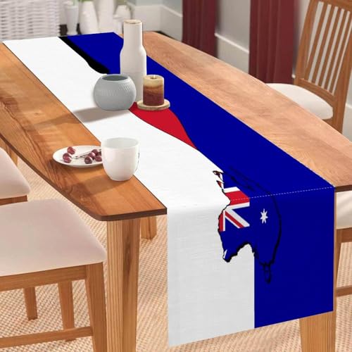 I Love My Country, Australien-Tischläufer, Australien-Flagge, Couchtischläufer, Feiertags-Tischdekoration für Küche, Esstisch, Dekoration für Zuhause, Party-Dekoration, 33 x 308 cm I Love My Country, Australien-Tischläufer, Australien-Flagge, Couchtischläufer, Feiertags-Tischdekoration für Küche, Esstisch, Dekoration für Zuhause, Party-Dekoration, 33 x 308 cm von Yelolyio