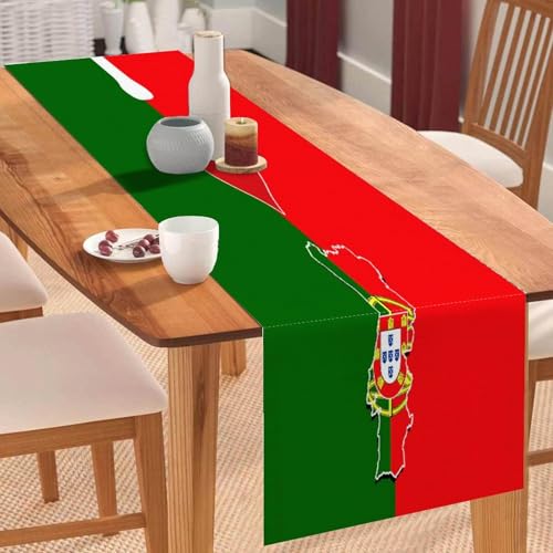 I Love My Country, Portugal-Tischläufer, Portugal-Flagge, Couchtischläufer, Feiertags-Tischdekoration für Küche, Esstisch, Dekoration für Zuhause, Party-Dekoration, 40,6 x 183,9 cm I Love My Country, Portugal-Tischläufer, Portugal-Flagge, Couchtischläufer, Feiertags-Tischdekoration für Küche, Esstisch, Dekoration für Zuhause, Party-Dekoration, 40,6 x 183,9 cm von Yelolyio