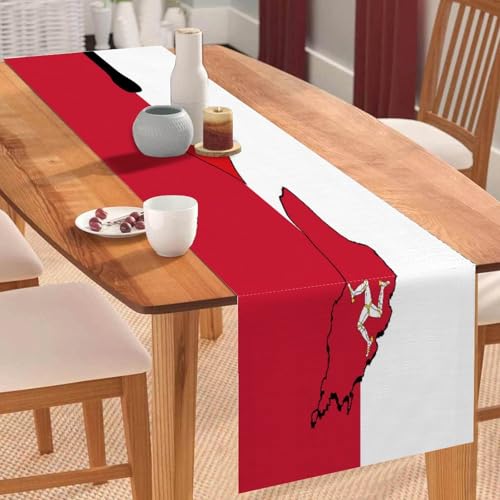 I Love My Country, lsle of Mann Tischläufer, Motiv: Lsle of Mann-Flagge, Couchtischläufer, Feiertage, Tischdekoration für Küche, Esstisch, Dekoration für Zuhause, Party, 33 x 308 cm I Love My Country, lsle of Mann Tischläufer, Motiv: Lsle of Mann-Flagge, Couchtischläufer, Feiertage, Tischdekoration für Küche, Esstisch, Dekoration für Zuhause, Party, 33 x 308 cm von Yelolyio