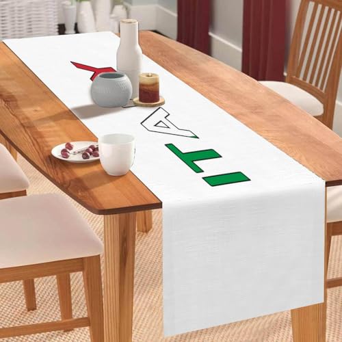 Italienische Flagge, Tischläufer, Italien-Flagge, Tischläufer, Feiertage, Tischdekoration für Küche, Esstisch, Dekoration für Zuhause, Party, 35,6 x 183,9 cm Italienische Flagge, Tischläufer, Italien-Flagge, Tischläufer, Feiertage, Tischdekoration für Küche, Esstisch, Dekoration für Zuhause, Party, 35,6 x 183,9 cm von Yelolyio