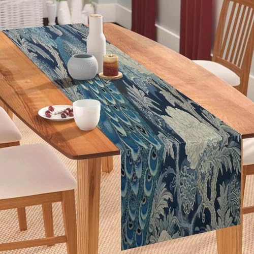 Lustiger Küchenchef, blaue Chinoiserie, Blumenmuster, Pfau, Baumwollleinen, Tischläufer im Bauernhaus-Stil, Küchendekoration, Tischläufer für Küche, Esstisch, besondere Anlässe, Party-Dekoration Lustiger Küchenchef, blaue Chinoiserie, Blumenmuster, Pfau, Baumwollleinen, Tischläufer im Bauernhaus-Stil, Küchendekoration, Tischläufer für Küche, Esstisch, besondere Anlässe, Party-Dekoration von Yelolyio