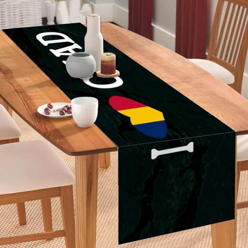 Lustiger Küchenchef I Love Chad Tischläufer im Bauernhaus-Stil, 35,6 x 183,9 cm, Jute-Tischläufer, moderne Kommodenschals und Läufer für Zuhause von Yelolyio