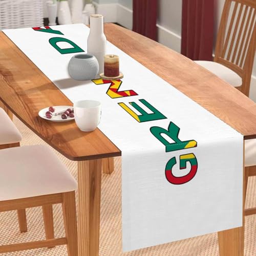 Lustiger Küchenchef-Tischläufer mit Grenada-Flagge, Landhaus-Stil, 33 x 274 cm, Grenada-Jute-Tischläufer, moderne Kommodenschals und Läufer für Zuhause von Yelolyio