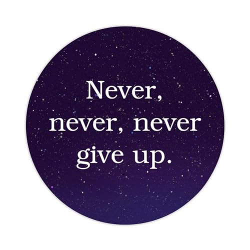 Runde Etiketten-Aufkleber, 10,2 cm, "Never,Never Give Up", Zitate, Aufkleber, Geschenkanhänger, Dekoration für Laptop, Umschläge, Dichtungen, Wasserflasche, Karte, Geschenktüten, Verpackung, 50 Stück Runde Etiketten-Aufkleber, 10,2 cm, "Never,Never Give Up", Zitate, Aufkleber, Geschenkanhänger, Dekoration für Laptop, Umschläge, Dichtungen, Wasserflasche, Karte, Geschenktüten, Verpackung, 50 Stück von Yelolyio