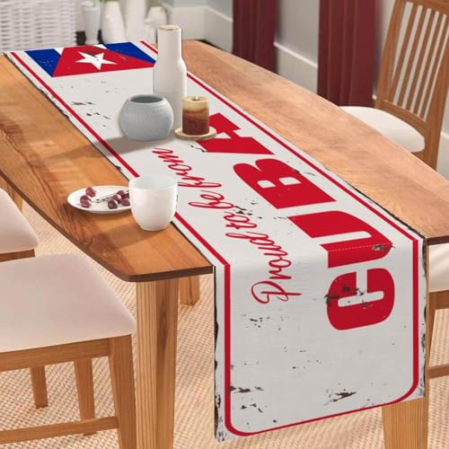 Tischläufer, Kuba-Flagge, Tischläufer, Tischdekoration für Küche, Esstisch, Dekoration für Zuhause, Party, 33 x 228 cm Tischläufer, Kuba-Flagge, Tischläufer, Tischdekoration für Küche, Esstisch, Dekoration für Zuhause, Party, 33 x 228 cm von Yelolyio