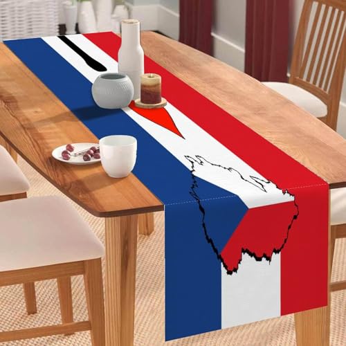 Tischläufer, Motiv: Ich liebe mein Land, Tschechische Republik, Flagge, Karte, Couchtischläufer, Feiertage, Tischdekoration für Küche, Esstisch, Dekoration für Zuhause, Party, 45,7 x 198 cm Tischläufer, Motiv: Ich liebe mein Land, Tschechische Republik, Flagge, Karte, Couchtischläufer, Feiertage, Tischdekoration für Küche, Esstisch, Dekoration für Zuhause, Party, 45,7 x 198 cm von Yelolyio