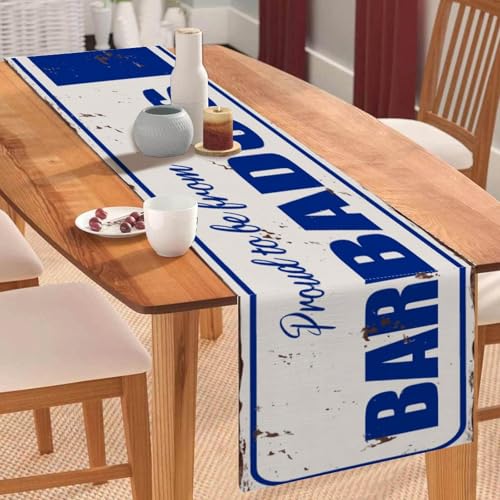 Tischläufer "Proud to Be from Barbados" mit Barbados-Flagge, Couchtischläufer, Feiertags-Tischdekoration für Küche, Esstisch, Dekoration für Zuhause, Partydekoration, 33 x 308 cm Tischläufer "Proud to Be from Barbados" mit Barbados-Flagge, Couchtischläufer, Feiertags-Tischdekoration für Küche, Esstisch, Dekoration für Zuhause, Partydekoration, 33 x 308 cm von Yelolyio