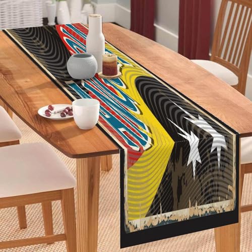 Tischläufer mit Angola-Flagge, Tischläufer, Tischdekoration für Küche, Esstisch, Dekoration für Zuhause, Party, 33 x 91 cm von Yelolyio