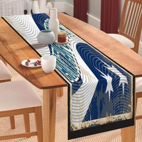 Tischläufer mit Antarktis-Flagge, saisonale Dekoration für Küche, Esstisch, Dekoration für drinnen und draußen, Zuhause, Esszimmer, Party, 33 x 91 cm von Yelolyio