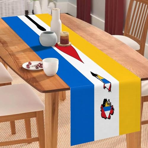 Tischläufer mit Aufschrift "I Love My Country", Barbuda Antigua und Flagge, Tischläufer, Tischdekoration, Küche, Esstisch, Dekoration für Zuhause, Party, 33 x 308 cm Tischläufer mit Aufschrift "I Love My Country", Barbuda Antigua und Flagge, Tischläufer, Tischdekoration, Küche, Esstisch, Dekoration für Zuhause, Party, 33 x 308 cm von Yelolyio