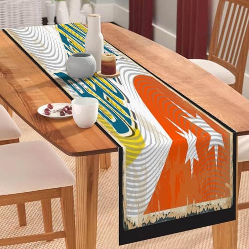Tischläufer mit Bhutan-Flagge, Tischläufer, Tischdekoration für Küche, Esstisch, Dekoration für Zuhause, Party, 40,6 x 183,9 cm Tischläufer mit Bhutan-Flagge, Tischläufer, Tischdekoration für Küche, Esstisch, Dekoration für Zuhause, Party, 40,6 x 183,9 cm von Yelolyio