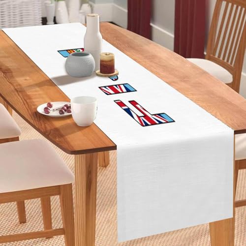 Tischläufer mit Fidschi-Flagge, Tischläufer, Tischdekoration für Küche, Esstisch, Dekoration für Zuhause, Party, 33 x 91 cm Tischläufer mit Fidschi-Flagge, Tischläufer, Tischdekoration für Küche, Esstisch, Dekoration für Zuhause, Party, 33 x 91 cm von Yelolyio