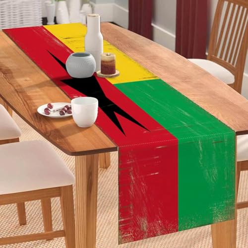 Tischläufer mit Guinea-Bissau-Nationalflagge, Vintage-Tischläufer, Tischläufer, Tischläufer, Tischdekoration für Küche, Esstisch, Dekoration für Zuhause, Party, 33 x 178 cm Tischläufer mit Guinea-Bissau-Nationalflagge, Vintage-Tischläufer, Tischläufer, Tischläufer, Tischdekoration für Küche, Esstisch, Dekoration für Zuhause, Party, 33 x 178 cm von Yelolyio