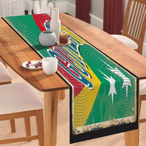 Tischläufer mit Guinea-Flagge, Tischläufer, Tischdekoration für Küche, Esstisch, Dekoration für Zuhause, Party, 33 x 91 cm Tischläufer mit Guinea-Flagge, Tischläufer, Tischdekoration für Küche, Esstisch, Dekoration für Zuhause, Party, 33 x 91 cm von Yelolyio