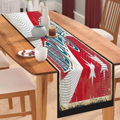 Tischläufer mit Indonesien-Flagge, saisonale Dekoration für Küche, Esstisch, für drinnen und draußen, Zuhause, Esszimmer, Party, Dekoration, 33 x 228 cm Tischläufer mit Indonesien-Flagge, saisonale Dekoration für Küche, Esstisch, für drinnen und draußen, Zuhause, Esszimmer, Party, Dekoration, 33 x 228 cm von Yelolyio