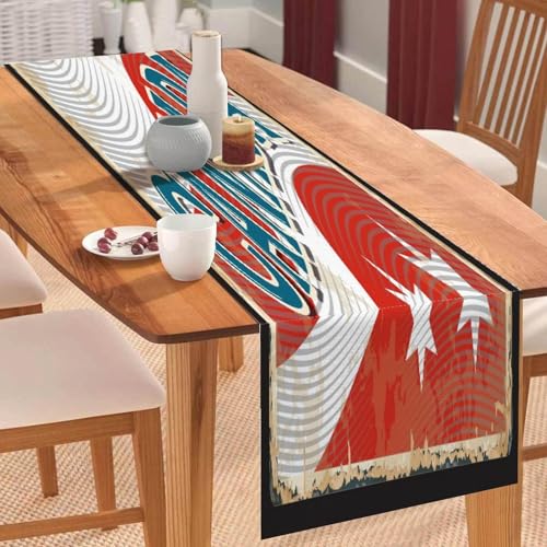 Tischläufer mit Kanada-Flagge, Tischläufer, Tischläufer, Feiertage, Tischdekoration für Küche, Esstisch, Dekoration für Zuhause, Party, 33 x 91 cm Tischläufer mit Kanada-Flagge, Tischläufer, Tischläufer, Feiertage, Tischdekoration für Küche, Esstisch, Dekoration für Zuhause, Party, 33 x 91 cm von Yelolyio