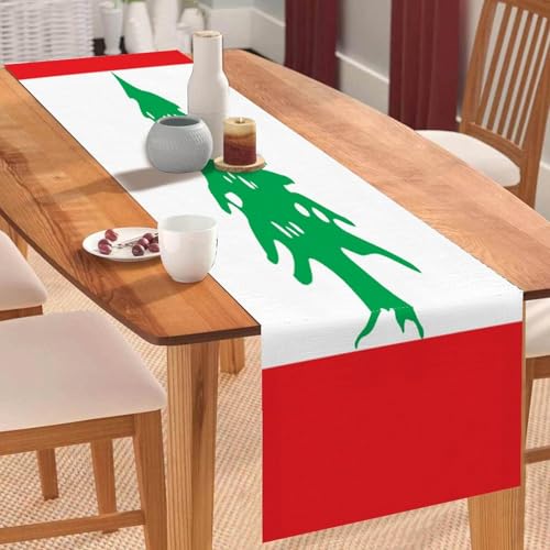 Tischläufer mit Libanon-Nationalflagge, Tischläufer, Tischläufer, Feiertage, Tischdekoration für Küche, Esstisch, Dekoration für Zuhause, Party, 35,6 x 183,9 cm von Yelolyio