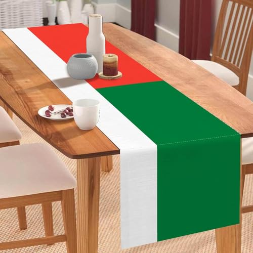 Tischläufer mit Madagaskar-Nationalflagge, Tischläufer, Tischläufer, Tischdekoration für Küche, Esstisch, Dekoration für Zuhause, Party, 45,7 x 198,1 cm Tischläufer mit Madagaskar-Nationalflagge, Tischläufer, Tischläufer, Tischdekoration für Küche, Esstisch, Dekoration für Zuhause, Party, 45,7 x 198,1 cm von Yelolyio