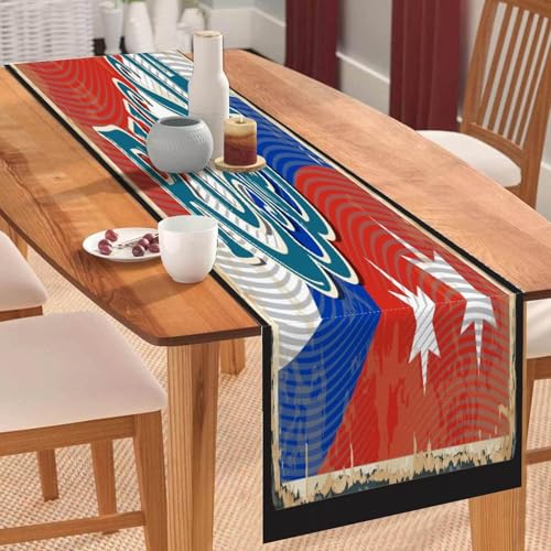 Tischläufer mit Russland-Flagge, Tischläufer, Tischläufer, Feiertage, Tischdekoration für Küche, Esstisch, Dekoration für Zuhause, Party, 33 x 228 cm Tischläufer mit Russland-Flagge, Tischläufer, Tischläufer, Feiertage, Tischdekoration für Küche, Esstisch, Dekoration für Zuhause, Party, 33 x 228 cm von Yelolyio