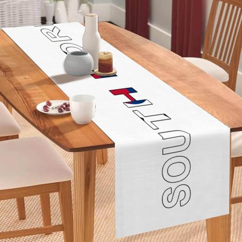 Tischläufer mit Südkorea-Flagge, Tischläufer, Tischdekoration für Küche, Esstisch, Dekoration für Zuhause, Party, 35,6 x 183,9 cm Tischläufer mit Südkorea-Flagge, Tischläufer, Tischdekoration für Küche, Esstisch, Dekoration für Zuhause, Party, 35,6 x 183,9 cm von Yelolyio