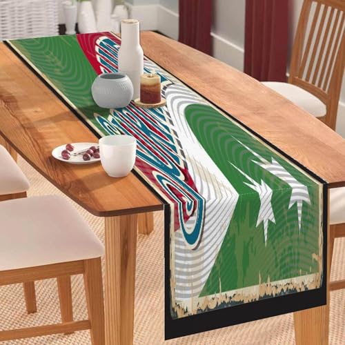 Tischläufer mit Surinam-Flagge, Tischläufer, Tischläufer, Tischdekoration, für Küche, Esstisch, Dekoration für Zuhause, Party, 33 x 178 cm Tischläufer mit Surinam-Flagge, Tischläufer, Tischläufer, Tischdekoration, für Küche, Esstisch, Dekoration für Zuhause, Party, 33 x 178 cm von Yelolyio