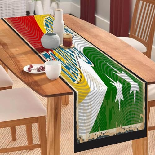 Tischläufer mit Tadschikistan-Flagge, Tischläufer, Tischläufer, Feiertage, Tischdekoration für Küche, Esstisch, Dekoration für Zuhause, Partydekoration, 33 x 91 cm Tischläufer mit Tadschikistan-Flagge, Tischläufer, Tischläufer, Feiertage, Tischdekoration für Küche, Esstisch, Dekoration für Zuhause, Partydekoration, 33 x 91 cm von Yelolyio