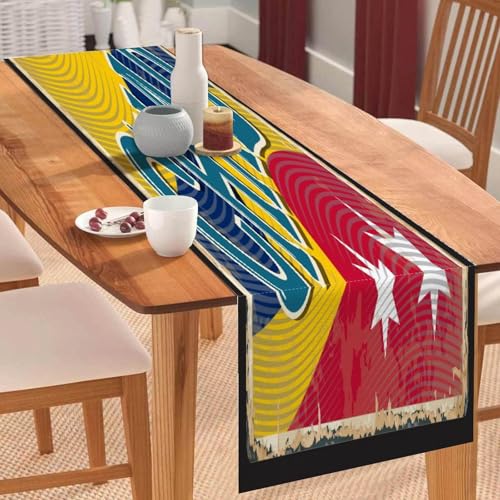 Tischläufer mit Tschad-Flagge, Tischläufer, Tischdekoration für Küche, Esstisch, Dekoration für Zuhause, Party, 35,6 x 183,9 cm Tischläufer mit Tschad-Flagge, Tischläufer, Tischdekoration für Küche, Esstisch, Dekoration für Zuhause, Party, 35,6 x 183,9 cm von Yelolyio