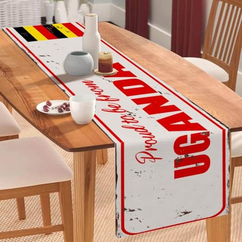 Tischläufer mit Uganda-Flagge, Tischläufer, Tischdekoration für Küche, Esstisch, Dekoration für Zuhause, Party, 33 x 178 cm von Yelolyio