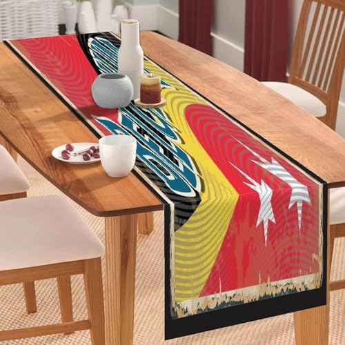 Tischläufer mit belgischer Flagge, Tischläufer, Tischdekoration für Küche, Esstisch, Dekoration für Zuhause, Party, 33 x 178 cm Tischläufer mit belgischer Flagge, Tischläufer, Tischdekoration für Küche, Esstisch, Dekoration für Zuhause, Party, 33 x 178 cm von Yelolyio