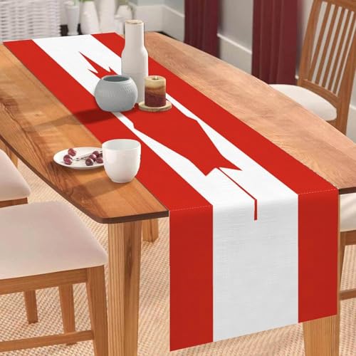 Tischläufer mit kanadischer Nationalflagge, Tischläufer, Tischläufer, Feiertage, Tischdekoration für Küche, Esstisch, Dekoration für Zuhause, Party, 33 x 274 cm Tischläufer mit kanadischer Nationalflagge, Tischläufer, Tischläufer, Feiertage, Tischdekoration für Küche, Esstisch, Dekoration für Zuhause, Party, 33 x 274 cm von Yelolyio